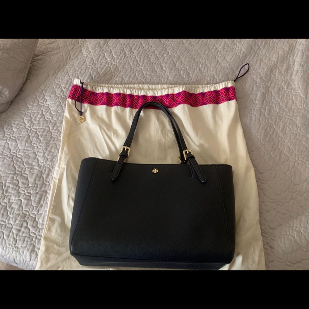 'Small York' Saffiano Leather Buckle Tote